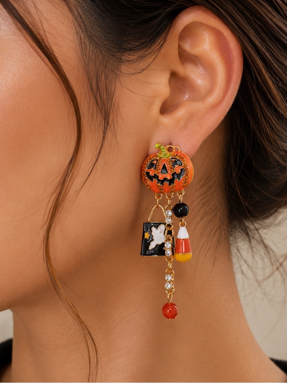 Halloween Pumpkin Dangle Earrings